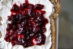 Toast with Cream Cheese and Jam