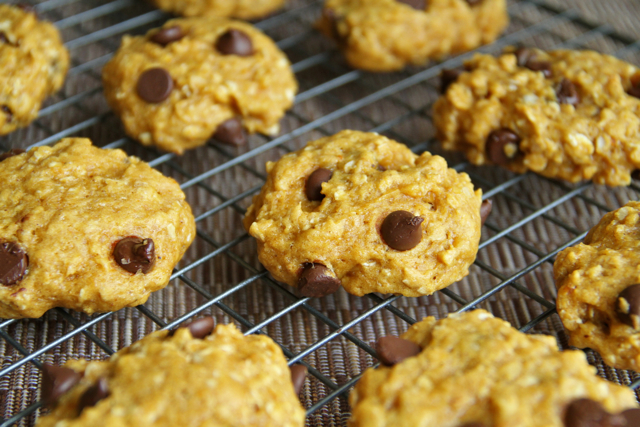 Vegan Chocolate Chip Pumpkin Oatmeal Cookies