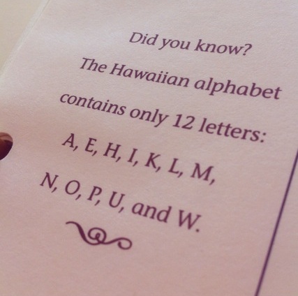 Hawaiian Alphabet