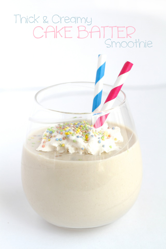 Cake Batter smoothie via running with spoons