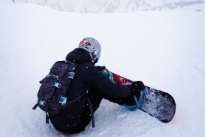 Snowboarding Strapping In