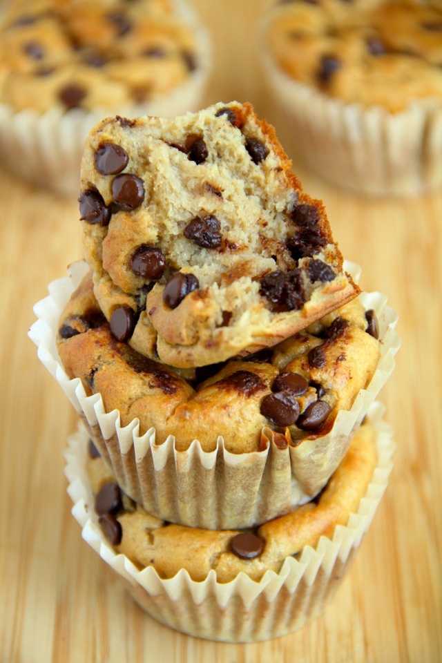 Banana Oat Greek Yogurt Chocolate Chip Muffins