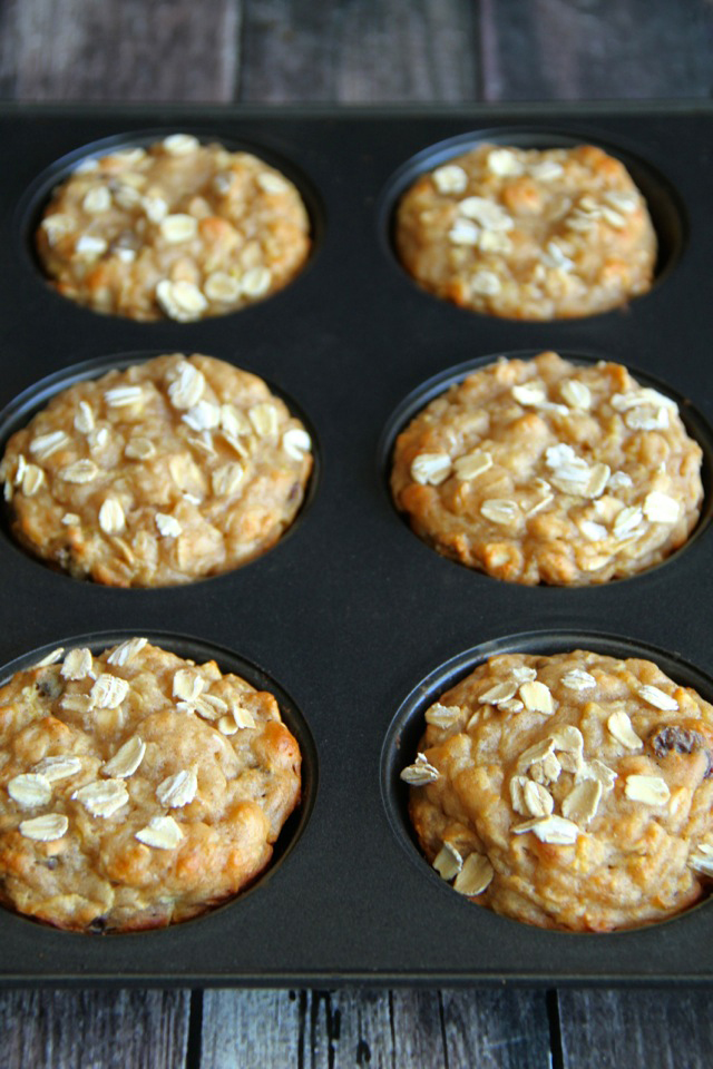 Apple Oat Greek Yogurt Muffins -- ridiculously soft and tender with NO butter or oil! A perfect breakfast or snack! || runningwithspoons.com #healthy #apple #muffins