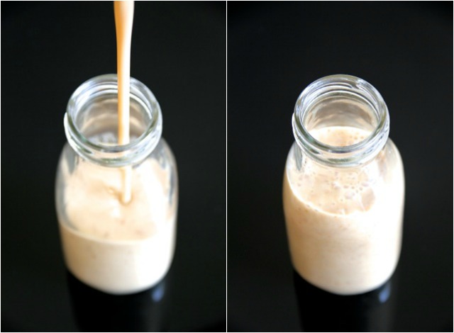 Dairy-free Coffee Creamer -- this naturally sweetened, vegan coffee creamer is a healthy and delicious alternative to store-bought creamers. It's gluten-free, Paleo-friendly, and tastes AMAZING! || runningwithspoons.com