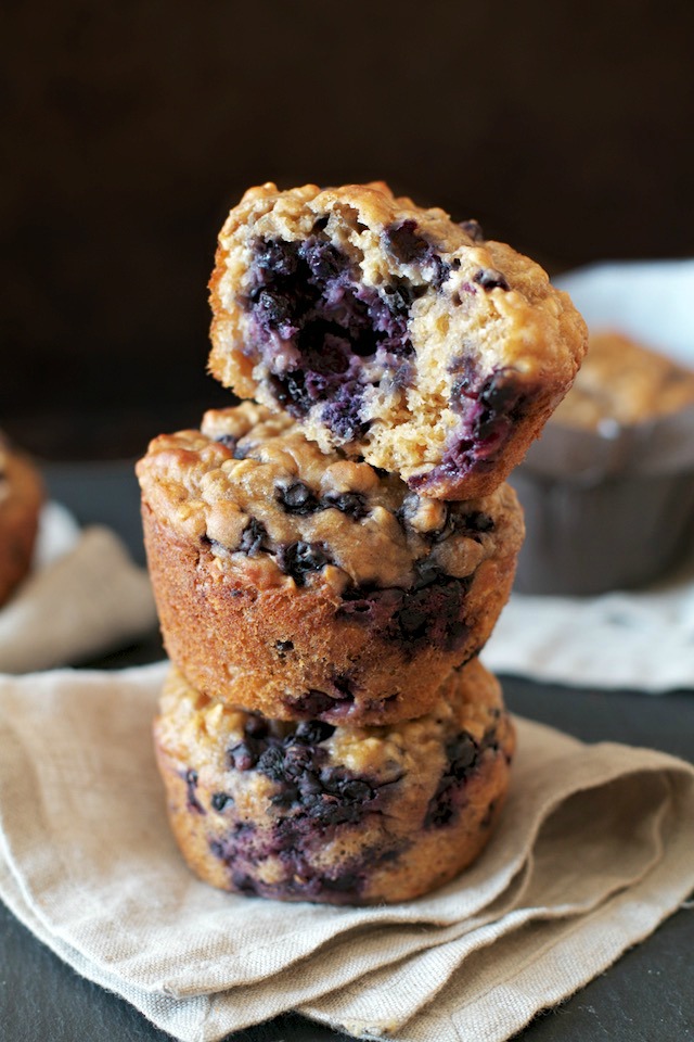 Blueberry Oat Greek Yogurt Muffins