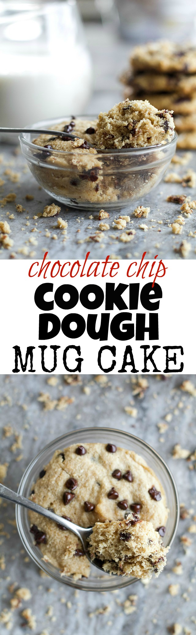 Chocolate Chip Cookie Dough Mug Cake | running with spoons
