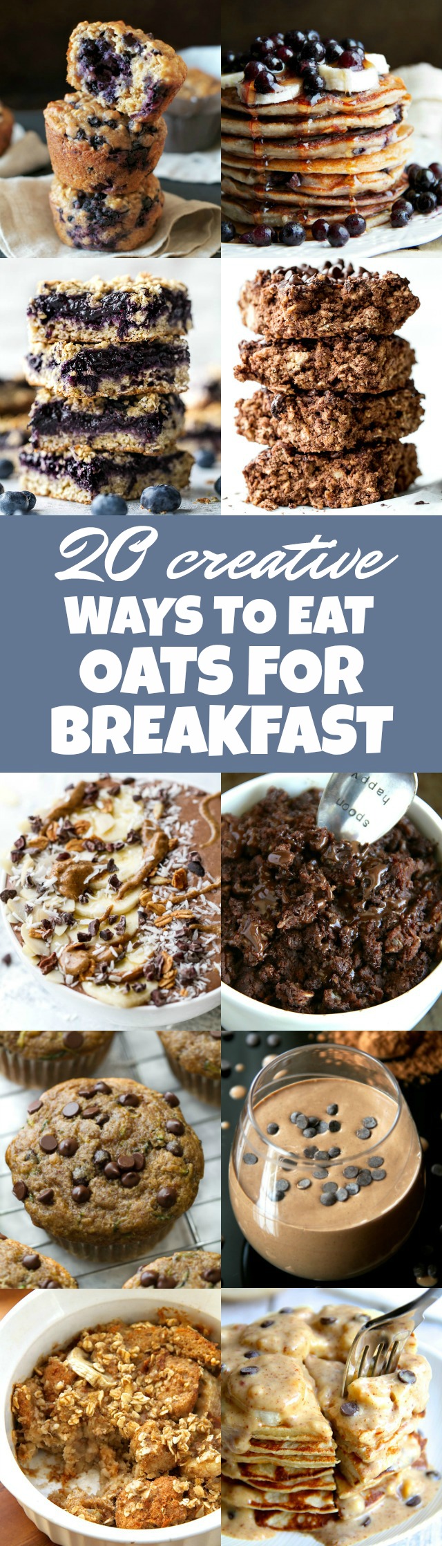 20 Creative Ways to Eat Oats for Breakfast!! Perfect for those that are tired of cooking them on the stove | runningwithspoons.com