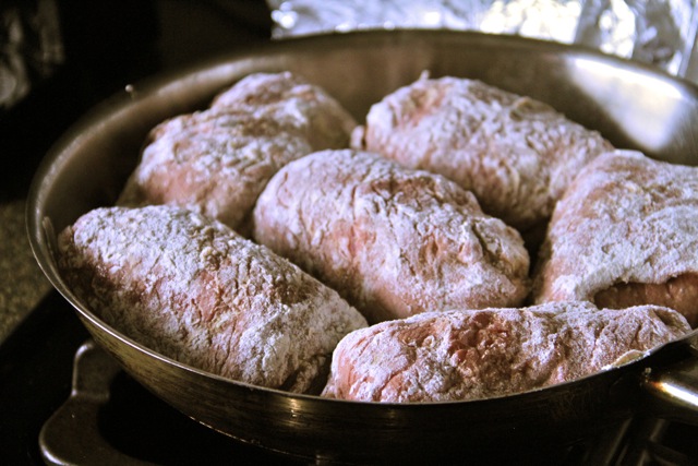 Frying the Beef Wraps