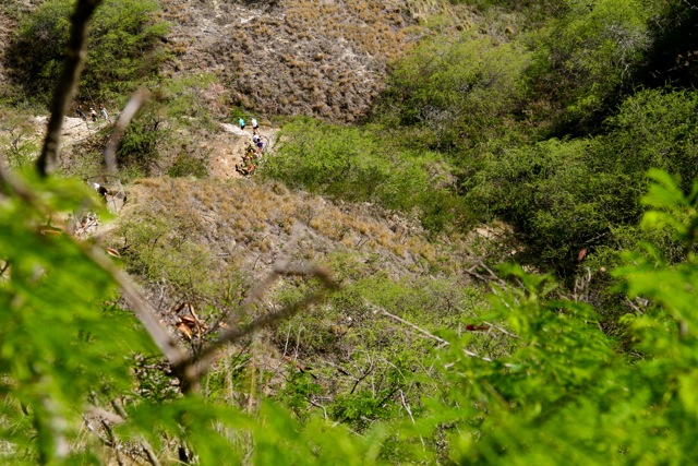 Looking Down at Hikers