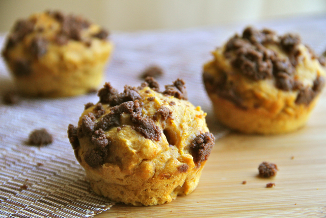 Pumpkin Spice Muffins with Chocolate Fudge Filling