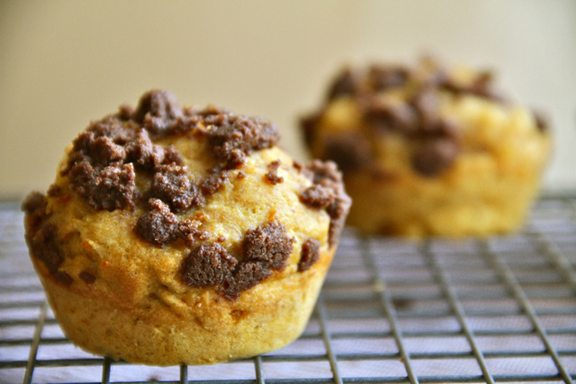 Pumpkin Spice Muffins with Chocolate Fudge Filling