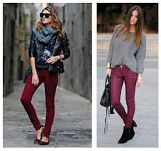 Burgundy Jeans