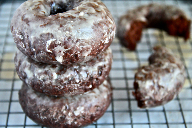 Chubby Chocolate Glazed Donuts