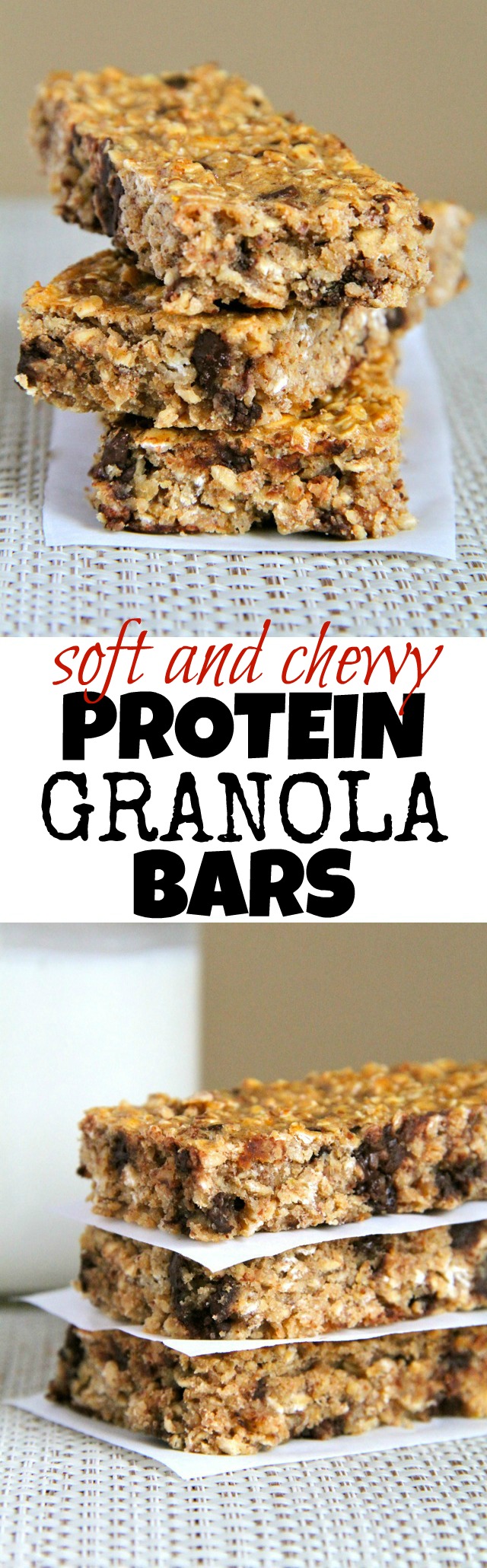 Soft and Chewy Protein Granola Bars -- easy, healthy, homemade granola bars that the whole family will love! Naturally gluten-free and easily made vegan || runningwithspoons.com
