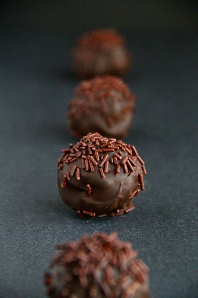 Almond Butter and Pretzel Truffles -- Sweet, salty, crunchy, and smooth. Satisfy all your cravings in a single bite with one of these truffles.