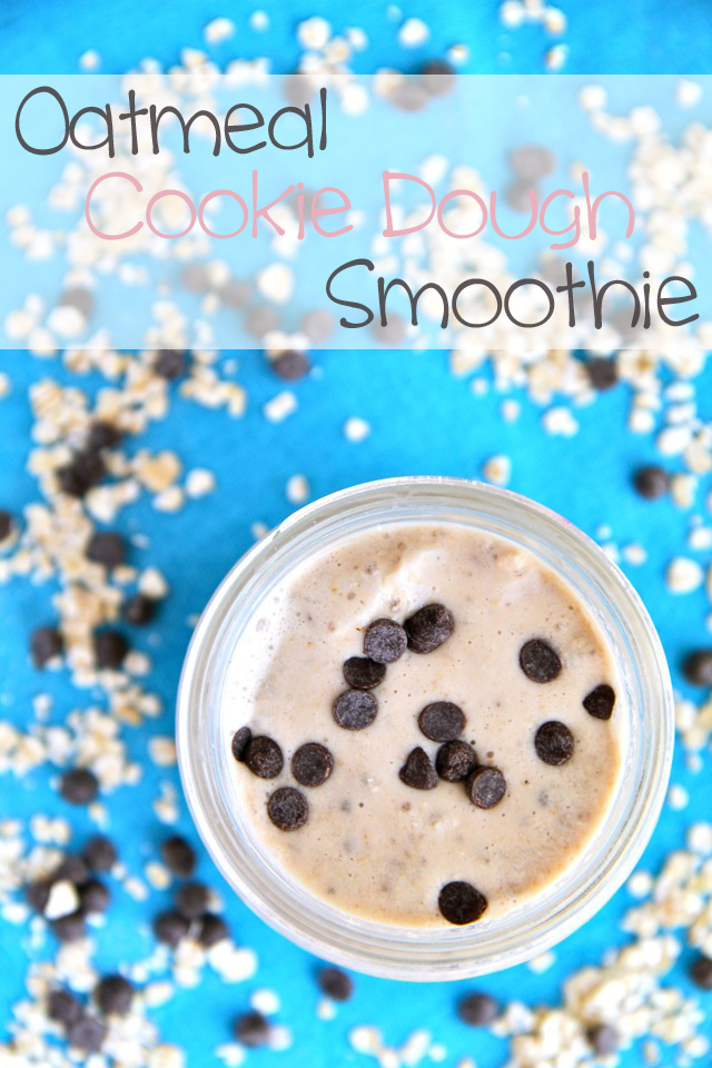 Oatmeal Cookie Dough Smoothie -- A thick and creamy smoothie that's reminiscent of a comforting oatmeal cookie. Recipe at runningwithspoons.com || #smoothie #vegan #healthy
