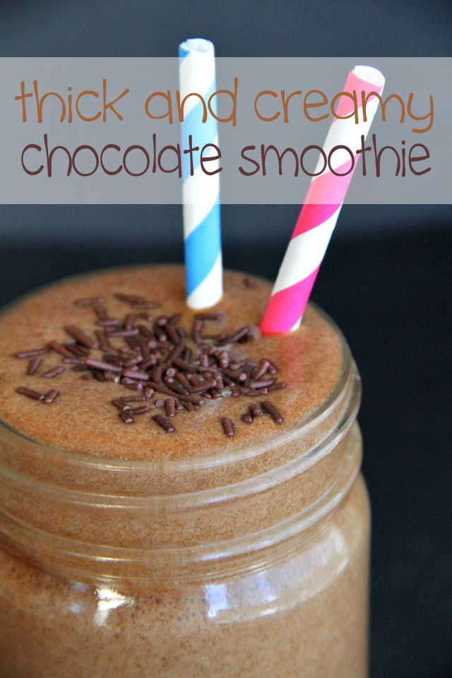 Thick and Creamy Chocolate Smoothie -- A thick and creamy chocolate smoothie that packs a serious chocolate punch.