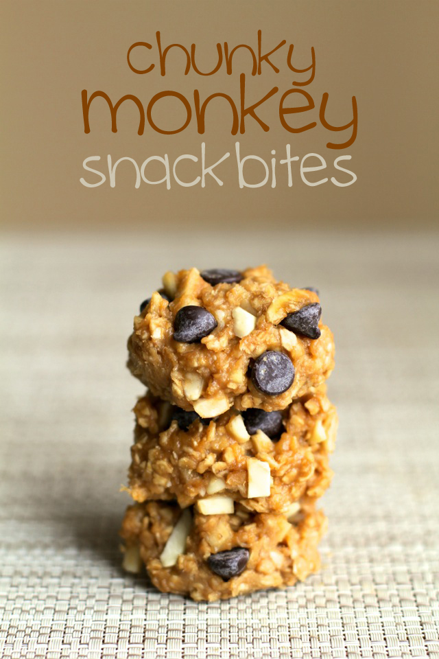 Chunky Monkey Snack Bites || runningwithspoons.com