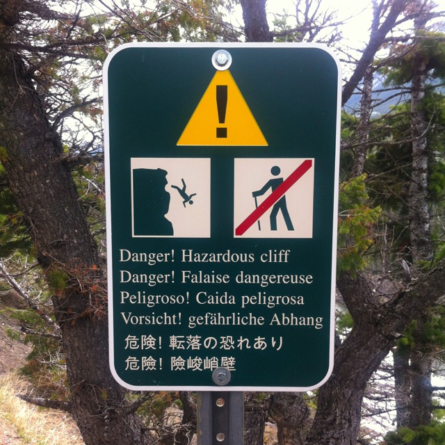 Hazardous Cliff Sign