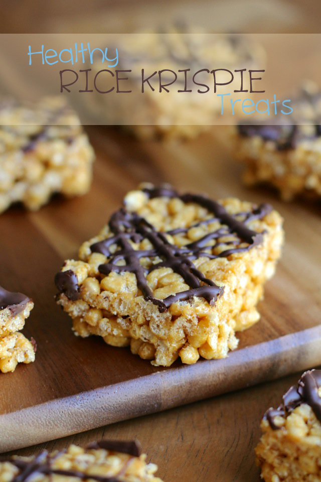 Healthy Rice Krispie Treats - this childhood favourite is made with NO marshmallows or butter, but tastes just as delicious as the original | runningwithspoons.com #glutenfree #vegan #snack #recipe