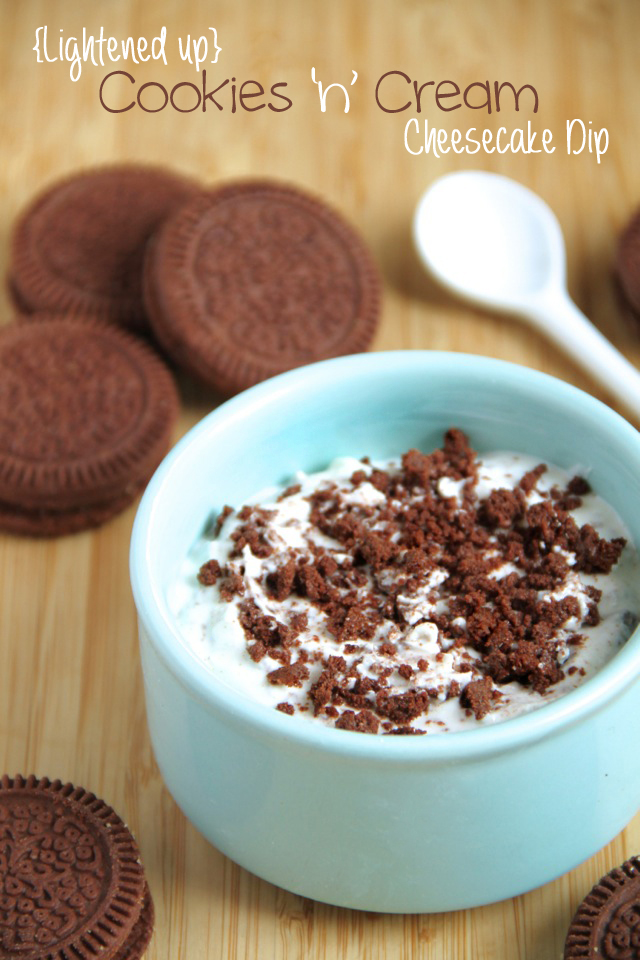 Cookies n Cream Cheesecake Dip! High in protein, low in fat, and loaded with cookie flavour || runningwithspoons.com