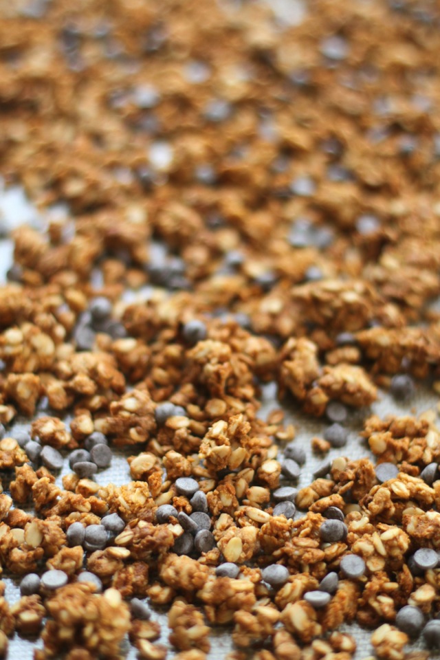 Vanilla Almond Butter Protein Granola || runningwithspoons.com #breakfast #protein #glutenfree #granola