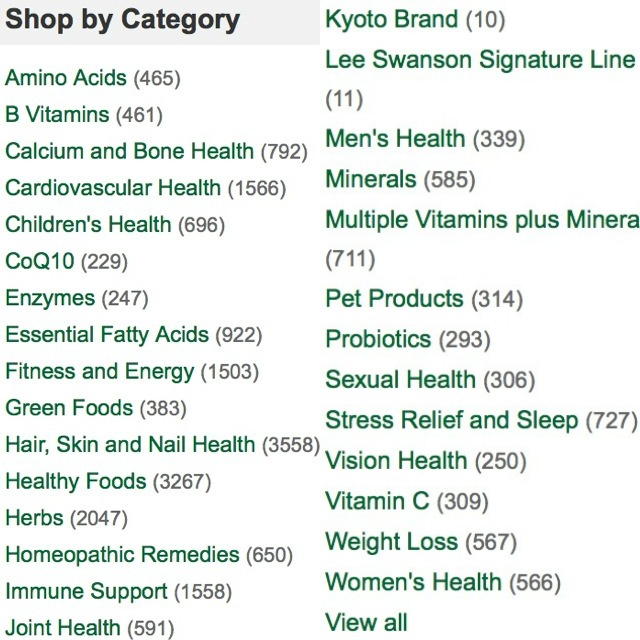 Swanson Categories