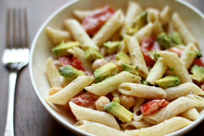 Chickpea Avocado Pasta Salad