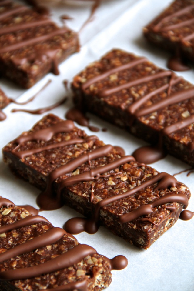 Chocolate Sunflower Seed Butter Granola Bars