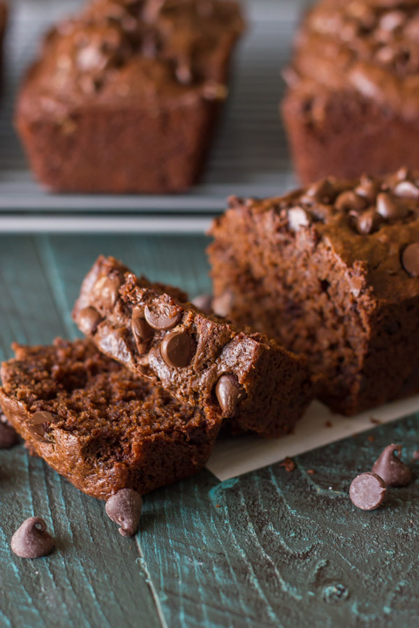 Chocolate-Chocolate Chip Greek Yogurt Banana Bread