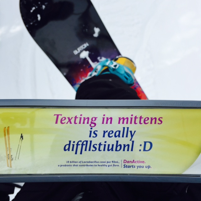 Texting in Mittens