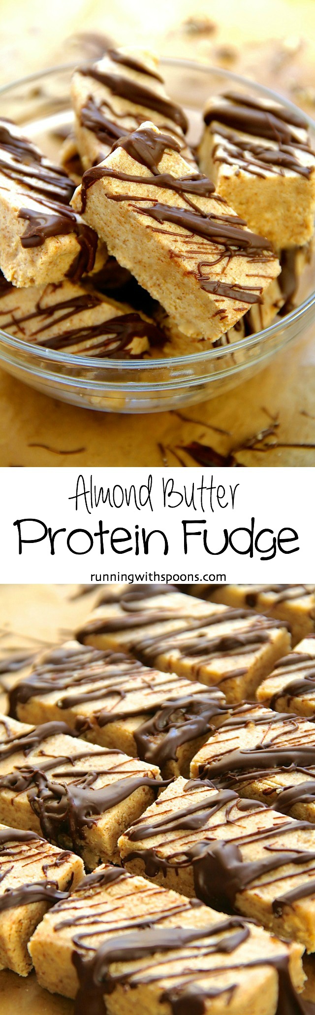 Almond Butter Protein Fudge -- Naturally sweetened 5-ingredient fudge that packs a decent dose of protein! || runningwithspoons.com #glutenfree #healthy