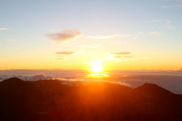 Sun Rose over the Crater