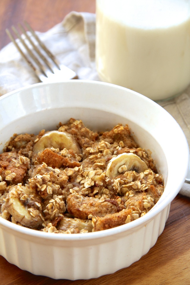 Banana Oat Baked French Toast