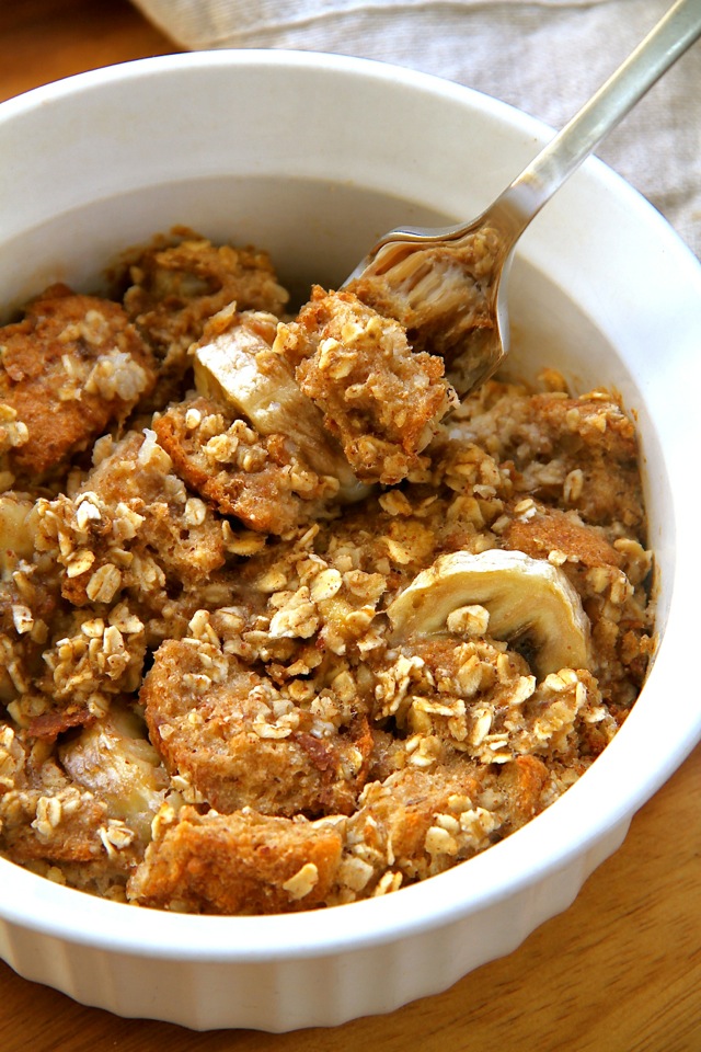 Banana Oat Baked French Toast