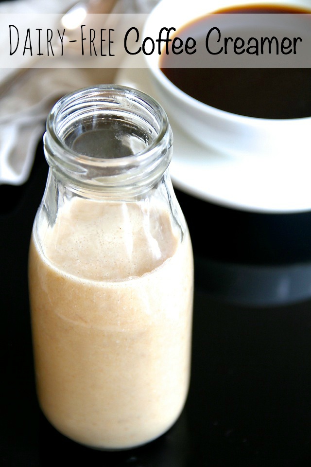 Dairy-free Coffee Creamer -- this naturally sweetened, vegan coffee creamer is a healthy and delicious alternative to store-bought creamers. It's gluten-free, Paleo-friendly, and tastes AMAZING! || runningwithspoons.com