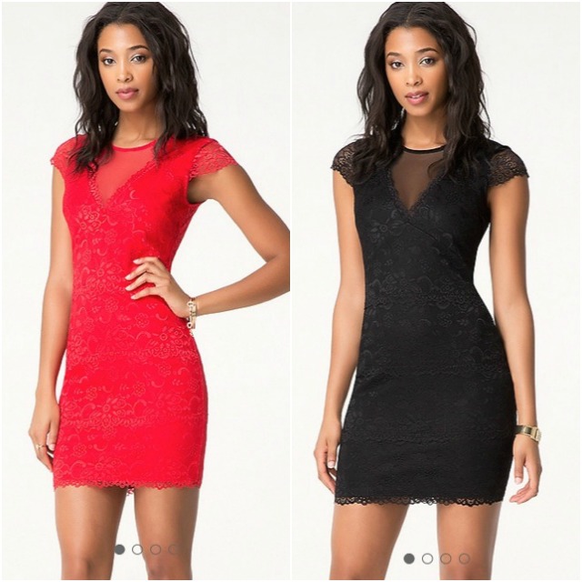 Bebe Lace Banded Dress