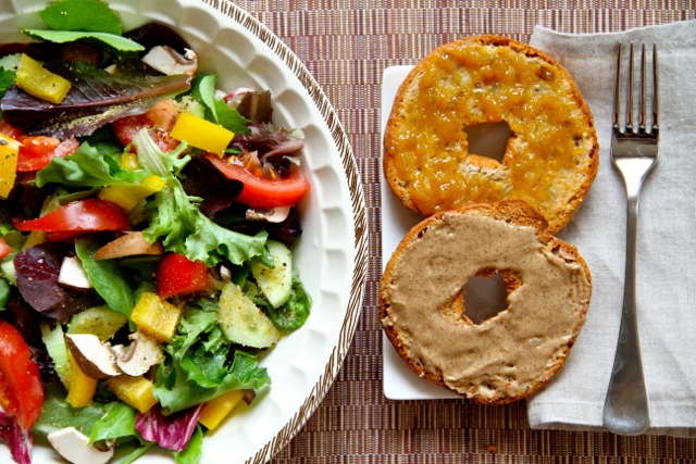 Salad and Bagel