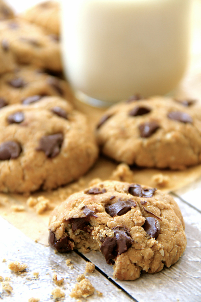These delicious gluten free vegan chocolate chip cookies will please even gluten-eaters and non-vegans! Soft, chewy, and loaded with chocolate chips, they're a healthier cookie that everyone will love!