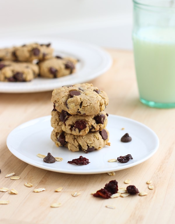 Dark Chocolate Cherry Oatmeal Cookies