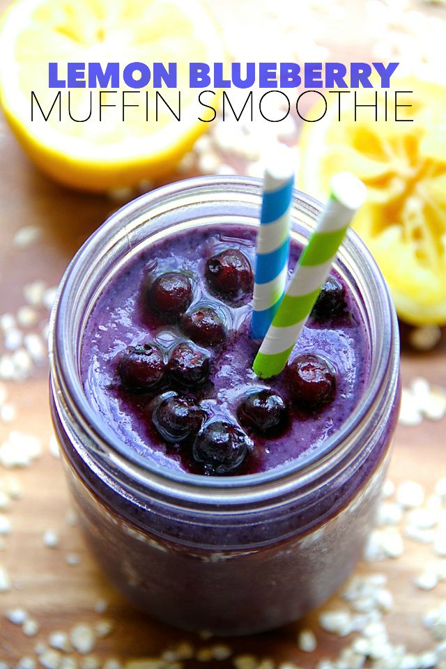 Lemon Blueberry Muffin Smoothie -- cool, creamy, and comforting thanks to the addition of a special ingredient! || runningwithspoons.com #vegan #healthy