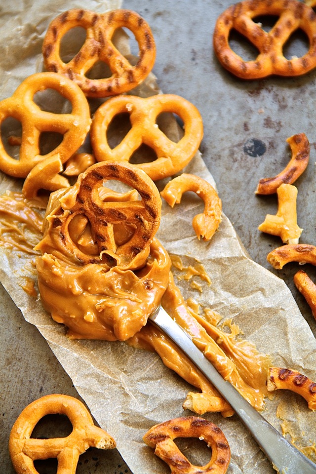 Almond Butter and Pretzels