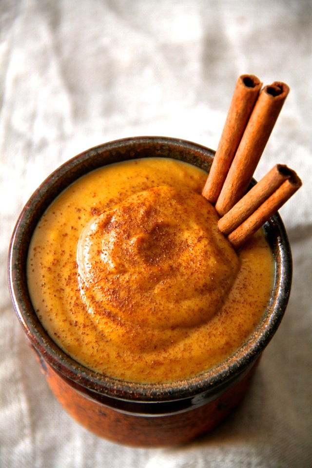 Sweet and Creamy Pumpkin Spread -- made with 3 ingredients and in under 2 minutes, this pumpkin spread is the perfect way to add a touch of fall flavour to your favourite meals and snacks! Vegan, gluten-free, and Paleo friendly || runningwithspoons.com #pumpkin #fall #vegan