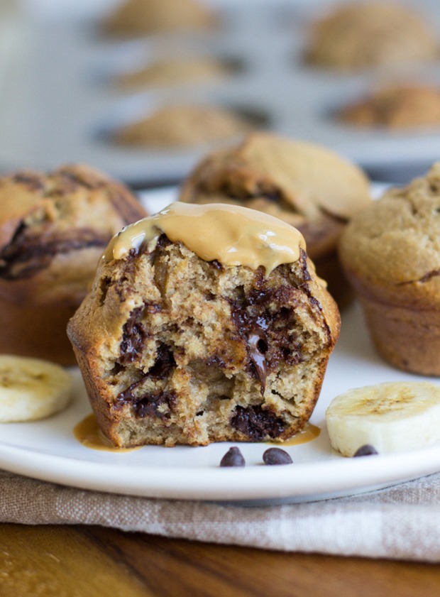 Flourless PB Banana Muffins