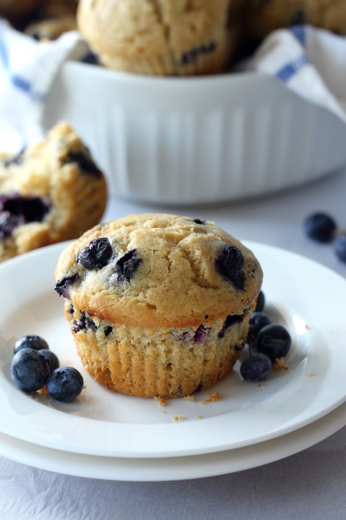 Healthy Honey Blueberry Muffins