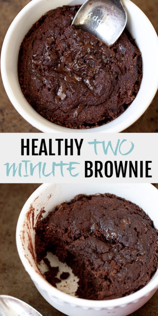 A healthy two minute brownie collage for Pinterest.