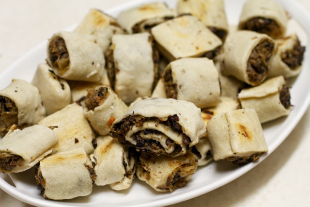 Mushroom Pizza Dough Rolls