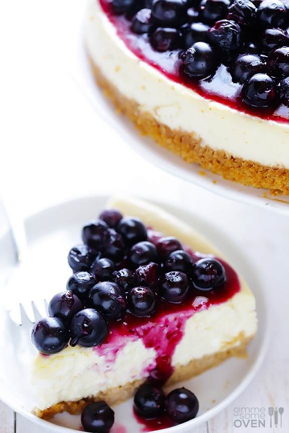 Lighter Blueberry Cheesecake