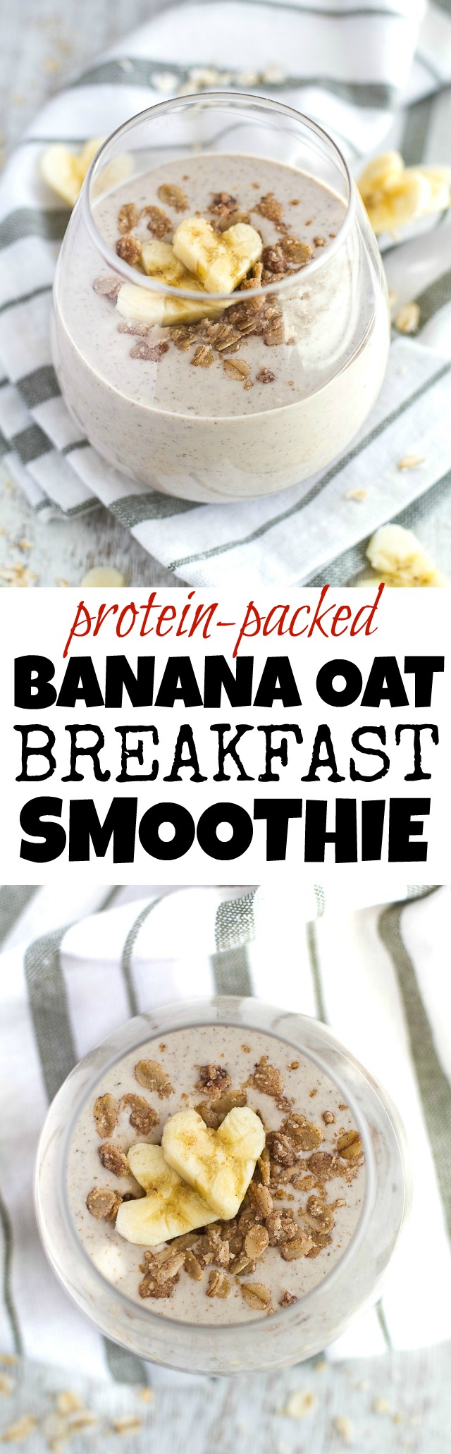 Banana Oat Breakfast Smoothie | running with spoons