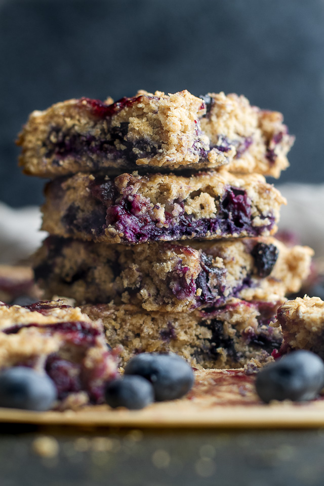 Double Blueberry Muffin Bars | running with spoons